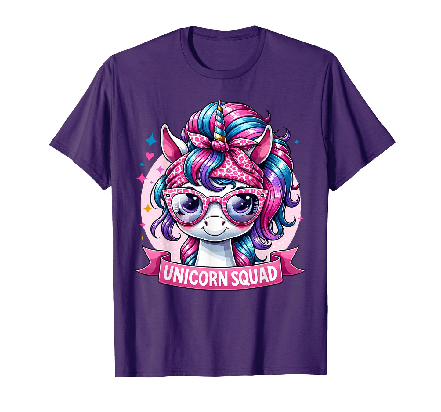 Unicorn Squad - Graceful Unicorn with leopard Bandana T-Shirt
