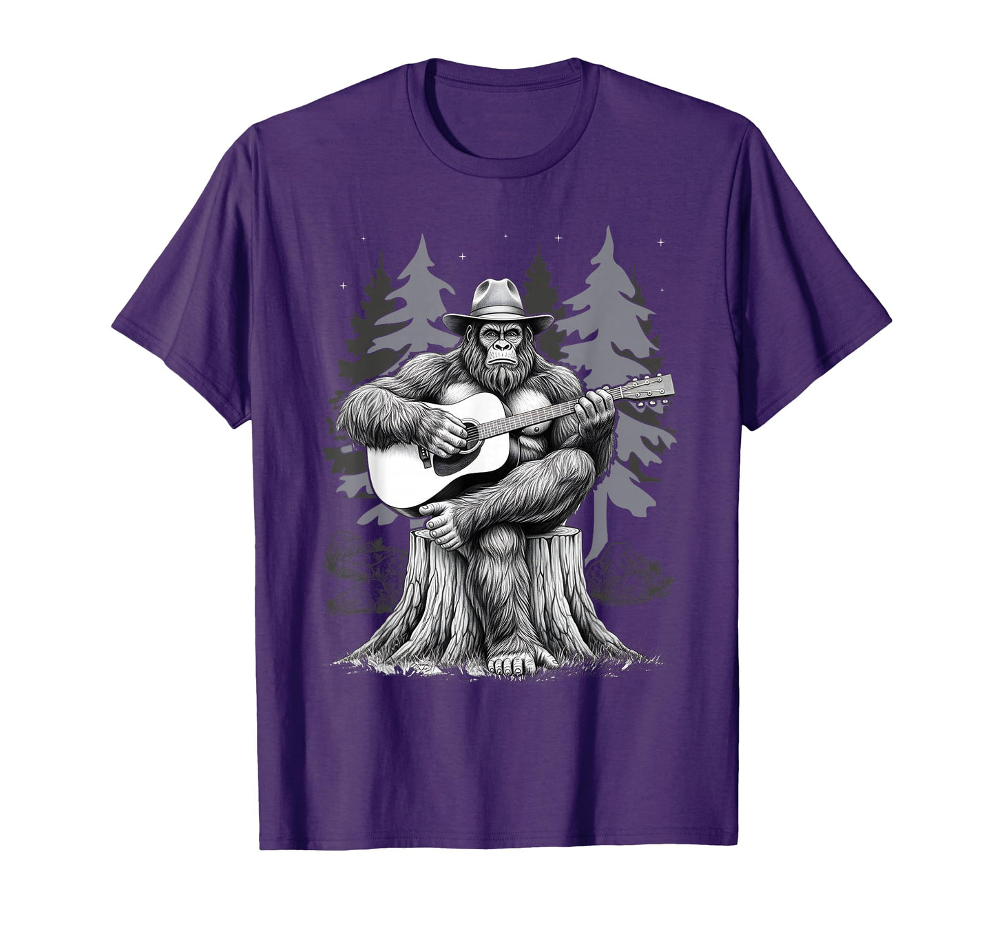 Bigfoot Playing Electric Guitar Sasquatch Rock On Big Foot T-Shirt