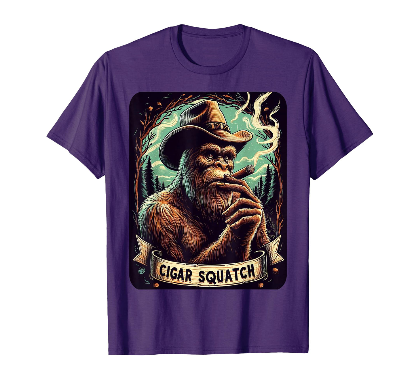 Cigar Smoking Bigfoot Sasquatch Cigar Squatch T-Shirt