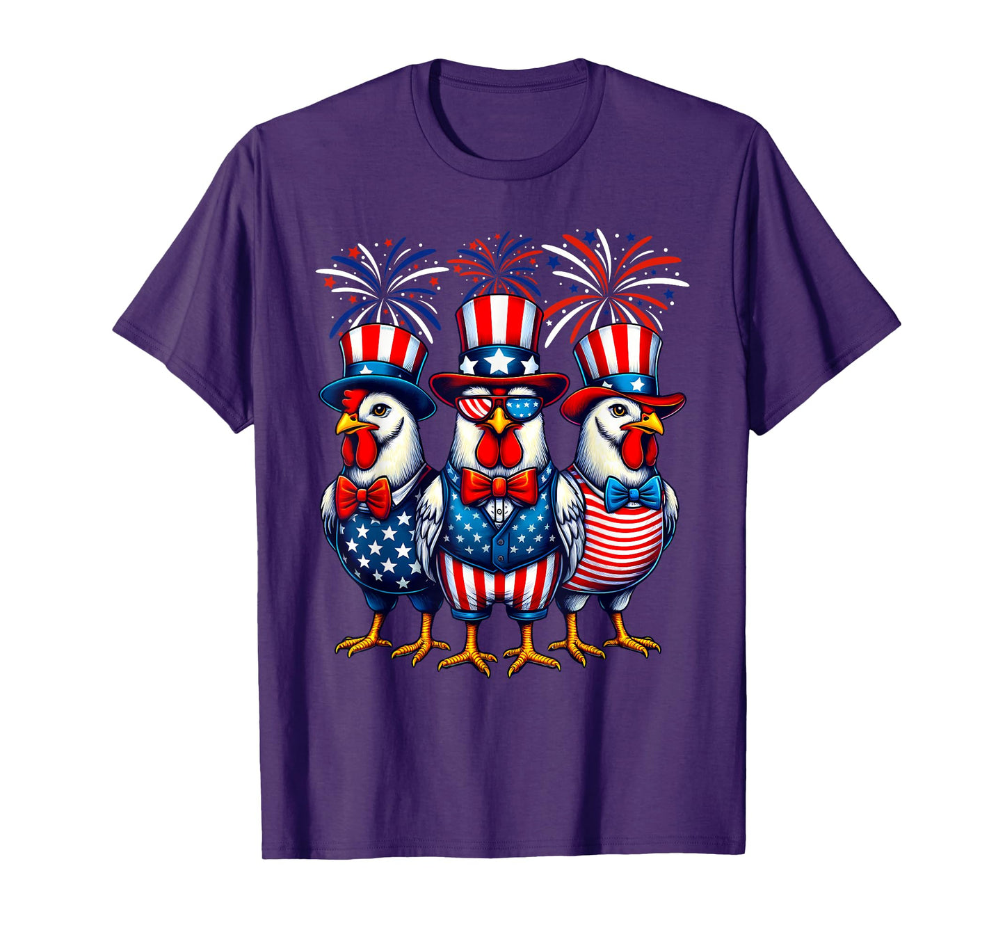 Patriotic Chicken USA Flag Chicken Lover 4th of July T-Shirt