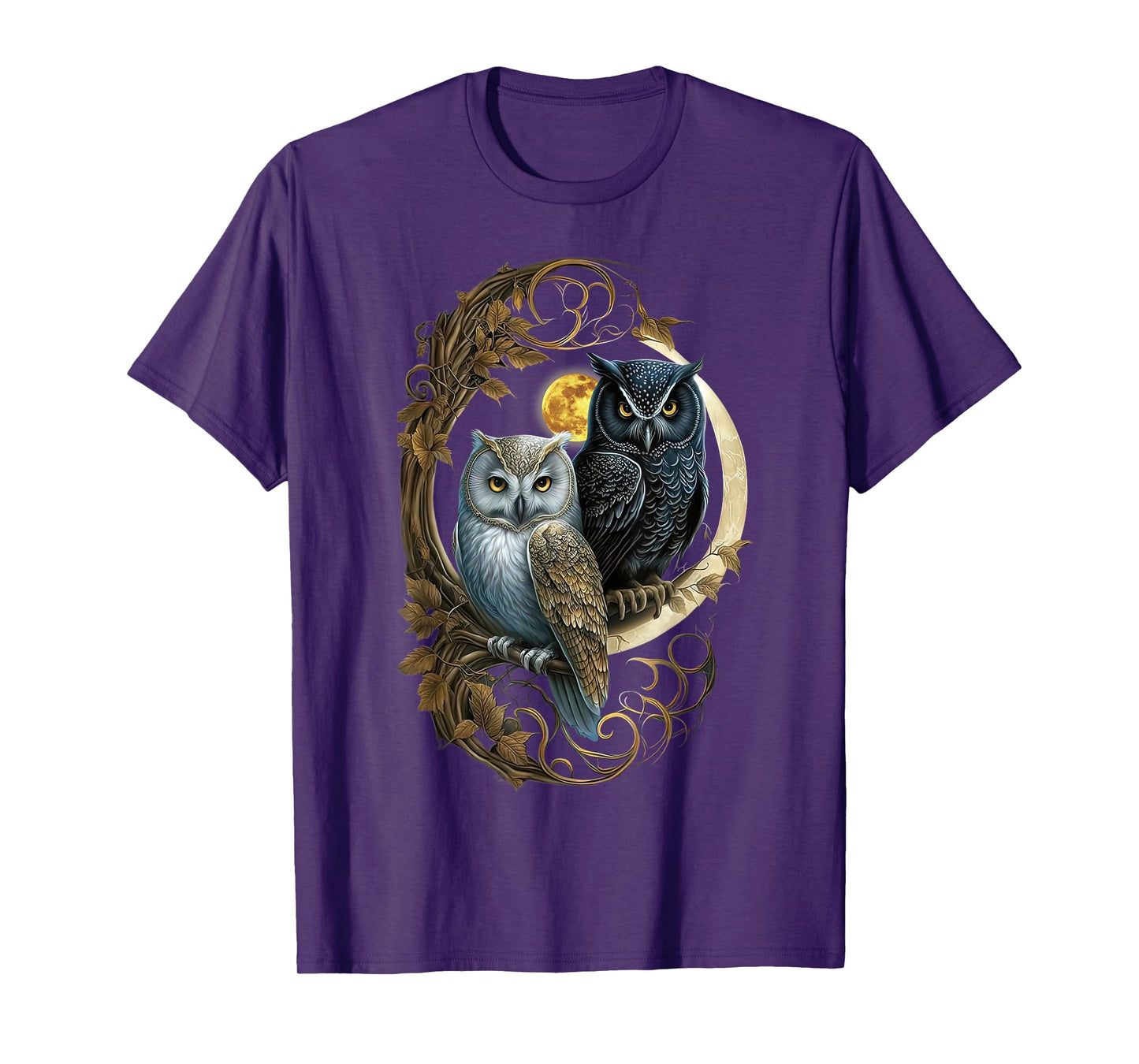 Moon Owl Birds Owl Gifts Graphic for Men Women Boys Girls T-Shirt