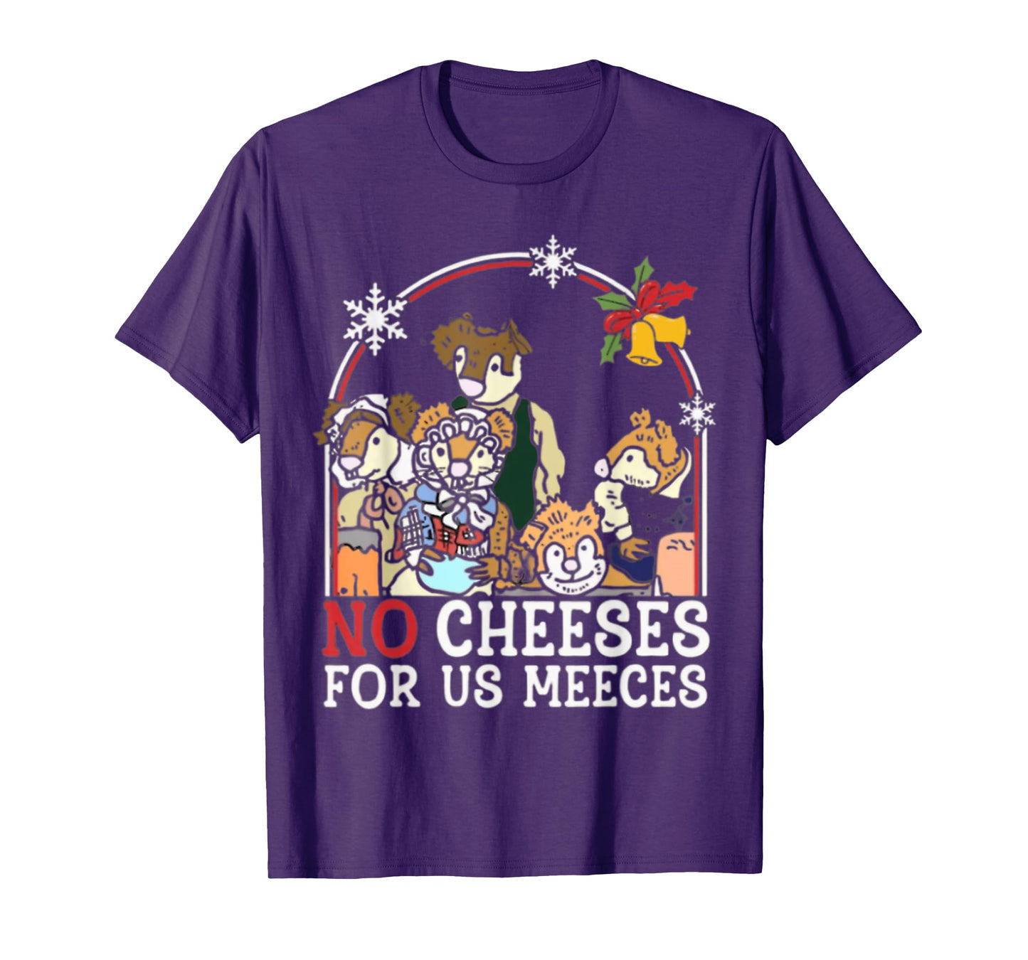Retro Christmas No Cheese 90s For Us Music Meeces T-Shirt