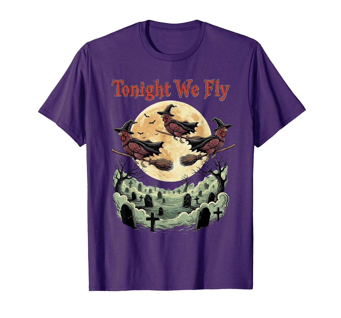 Tonight We Fly Funny Halloween Chicken Fall Farm Animals T-Shirt
