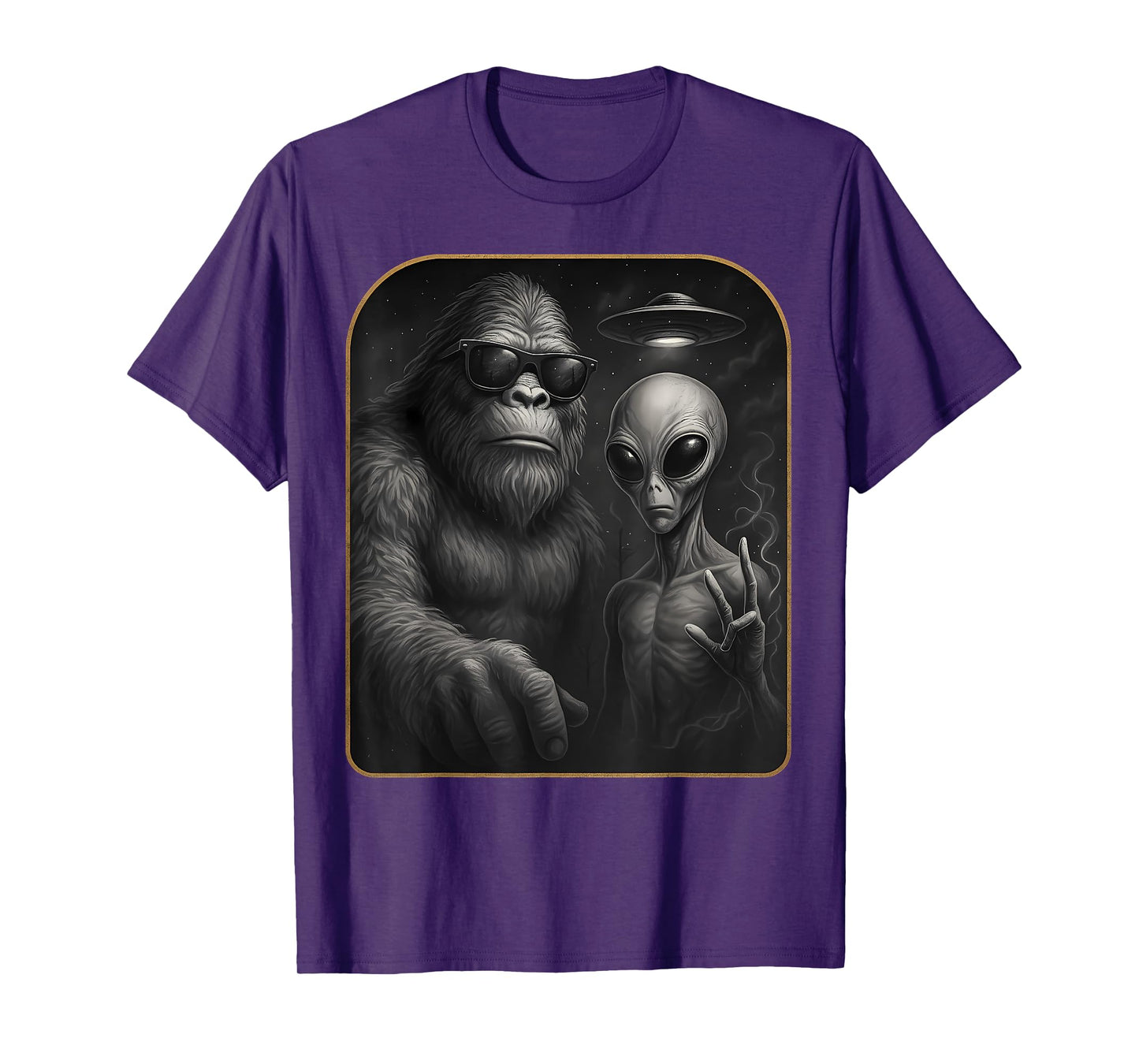 Bigfoot Alien UFO T-Shirt