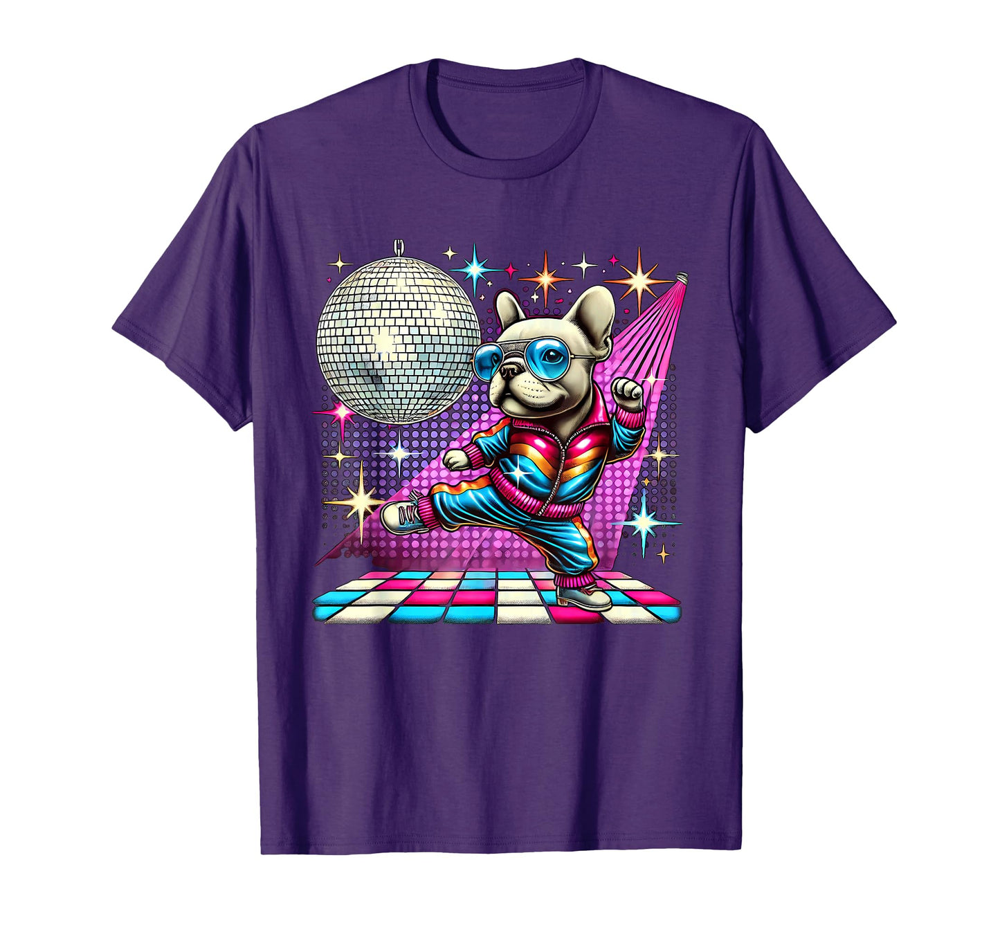Aesthetic French Bulldog Disco T-Shirt