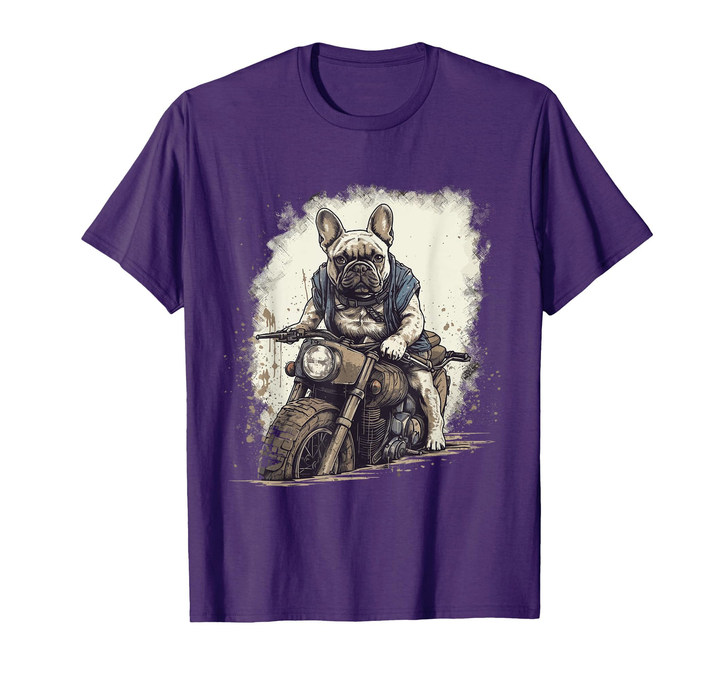 Funny Vintage French Bulldog Biker French Bulldog Motorcycle T-Shirt for Men Women