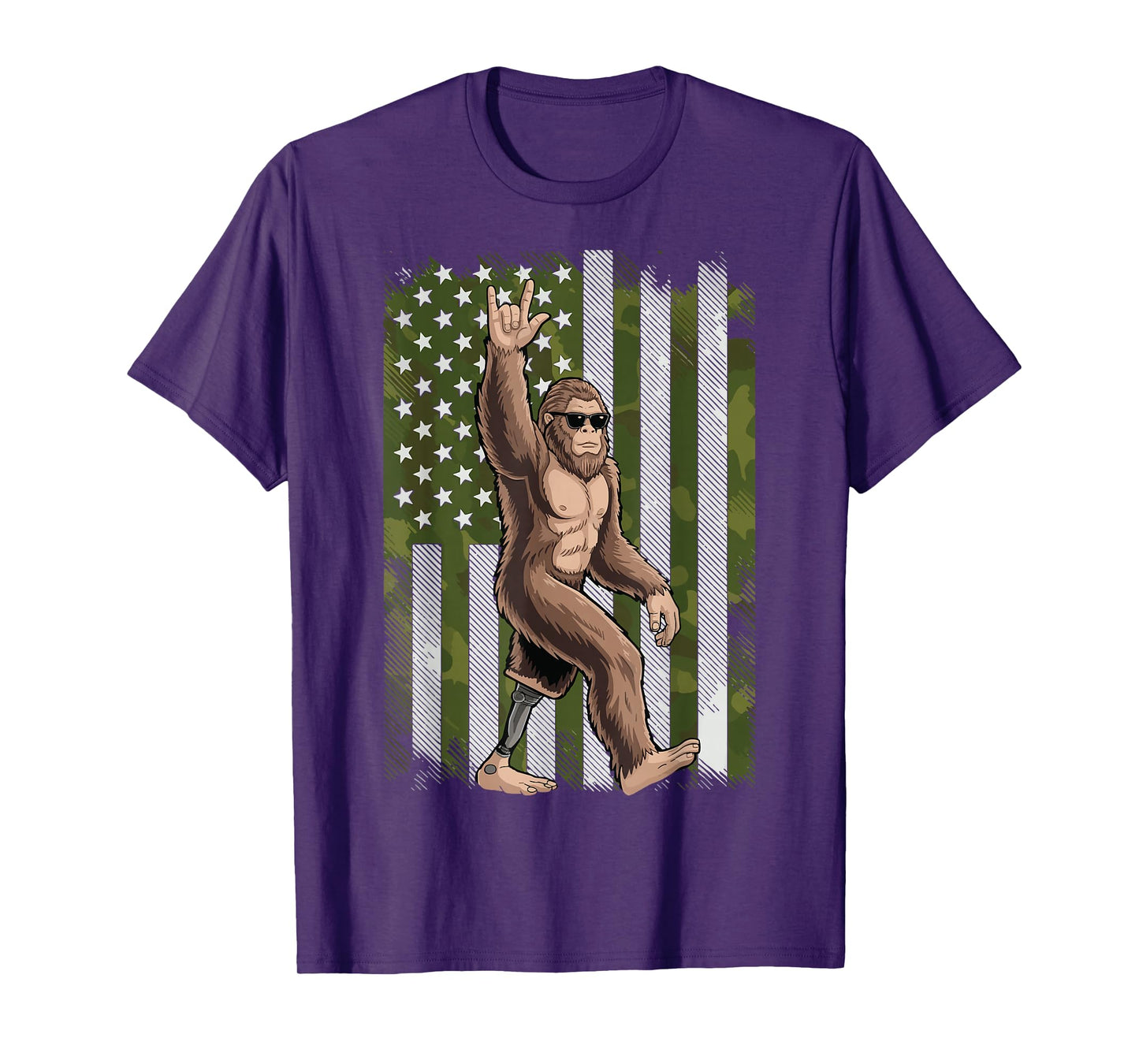 Bigfoot Amputee US Flag Limb Loss T-Shirt