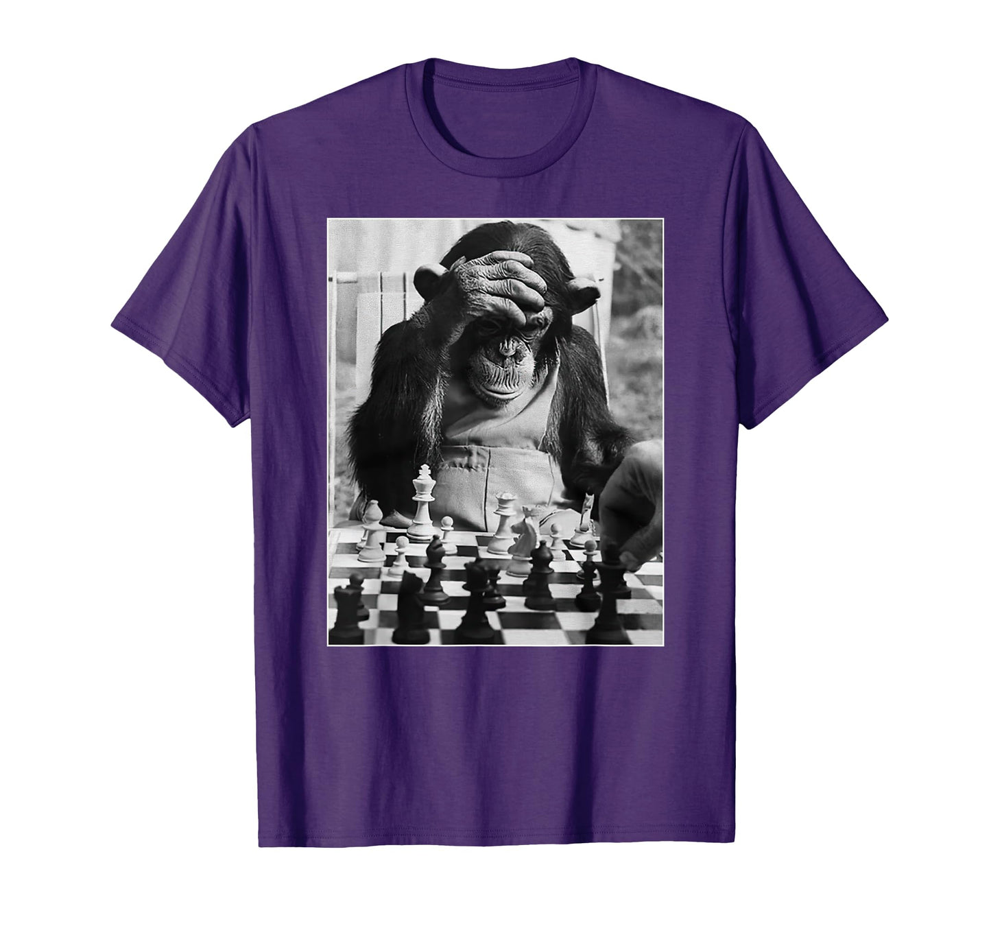 Funny Chimp Playing Chess Photo Booth Monkey Chess Lover T-Shirt