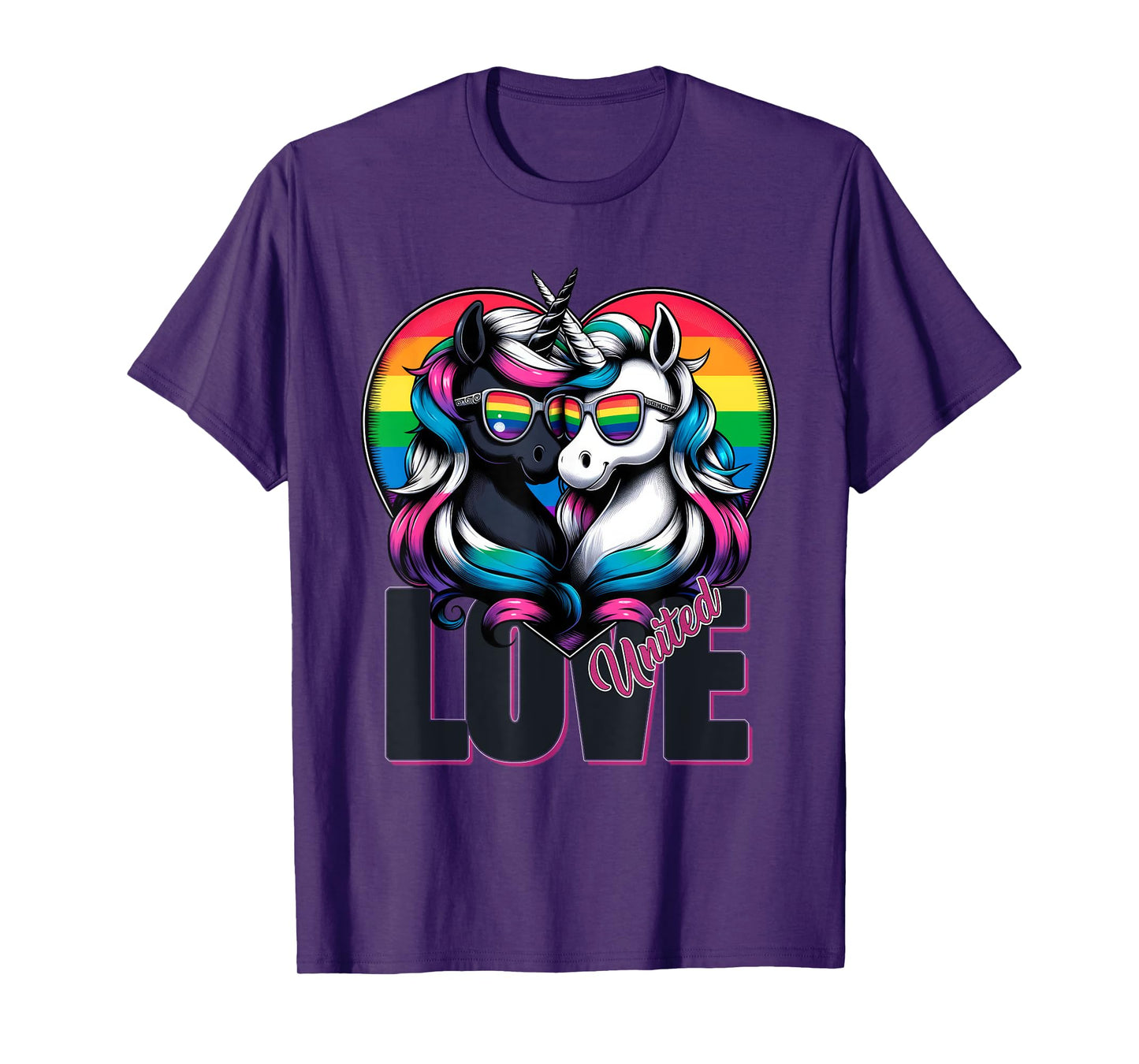 Love United LGBTQ+ Unicorn Pride LGBTQ T-Shirt