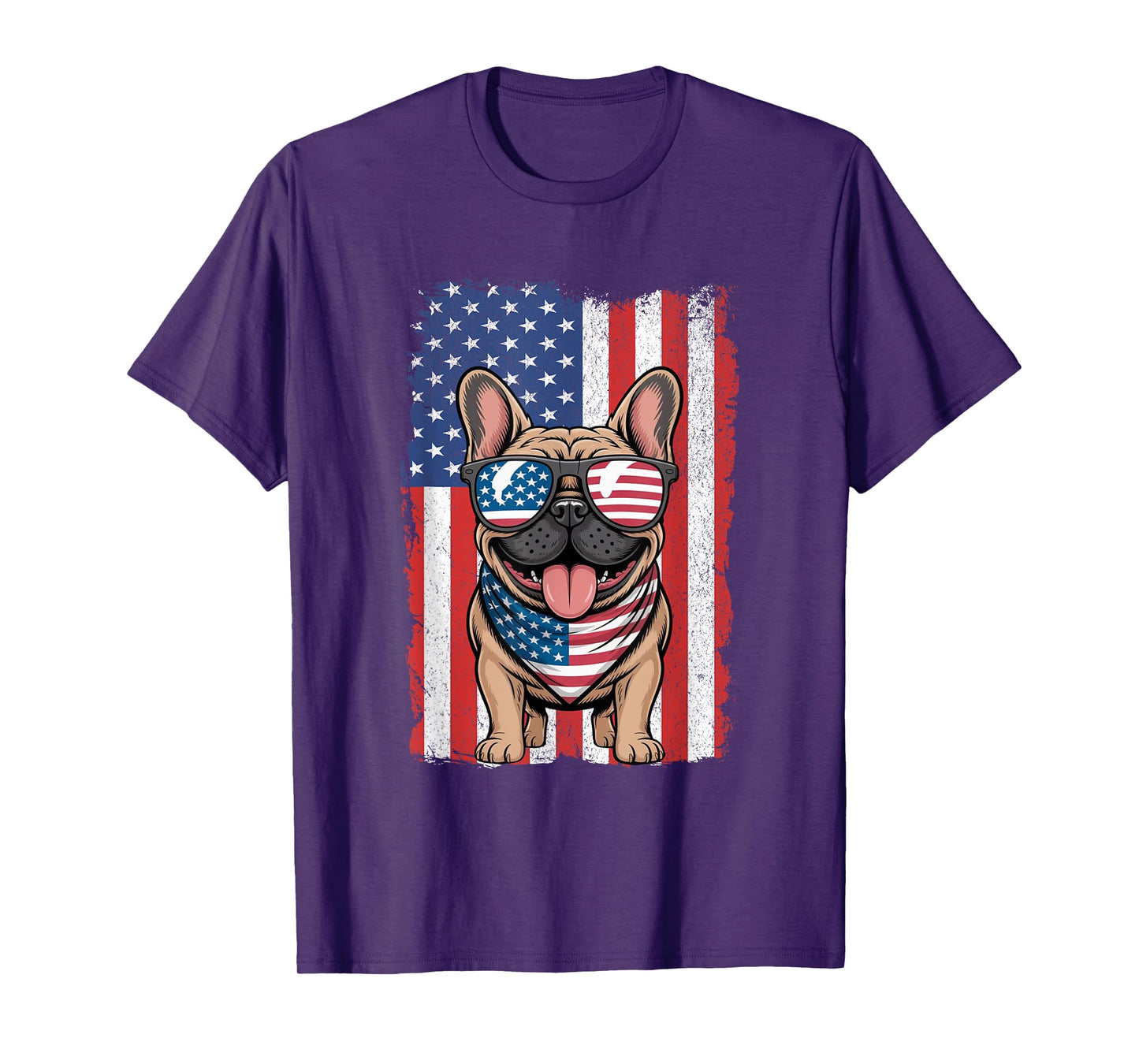 French Bulldog 4th of July Dog Patriotic USA Flag Frenchie T-Shirt for Men Women Kids