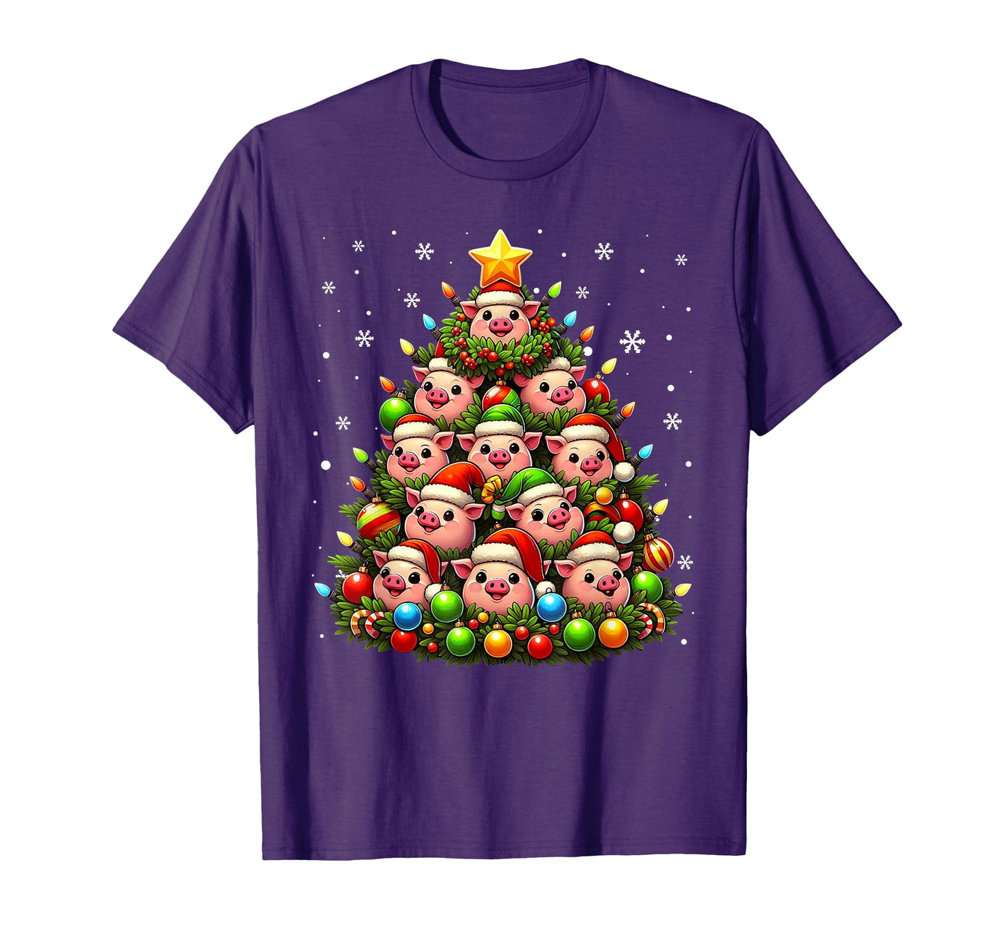 Ugly Christmas Sweater Day Funny Pig Christmas Tree Xmas T-Shirt