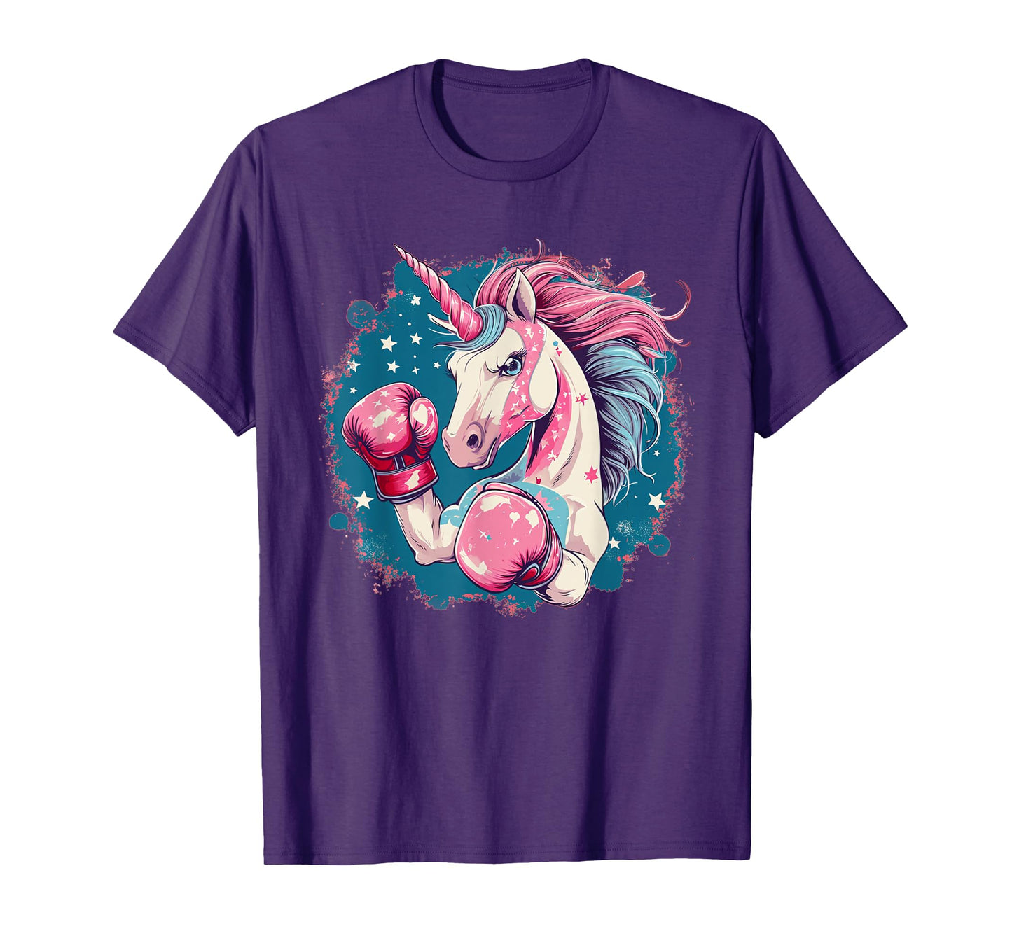 Funny pink Unicorn with boxing gloves T-Shirt
