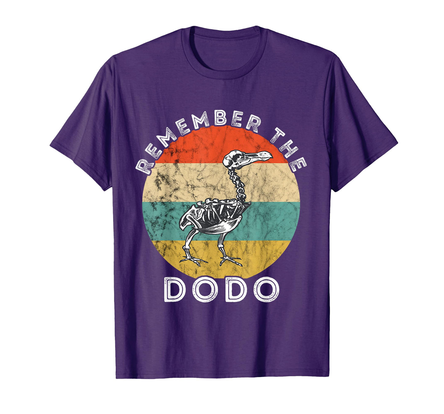 Remember The Dodo Bird Retro Vintage Sunset Skeleton T-Shirt