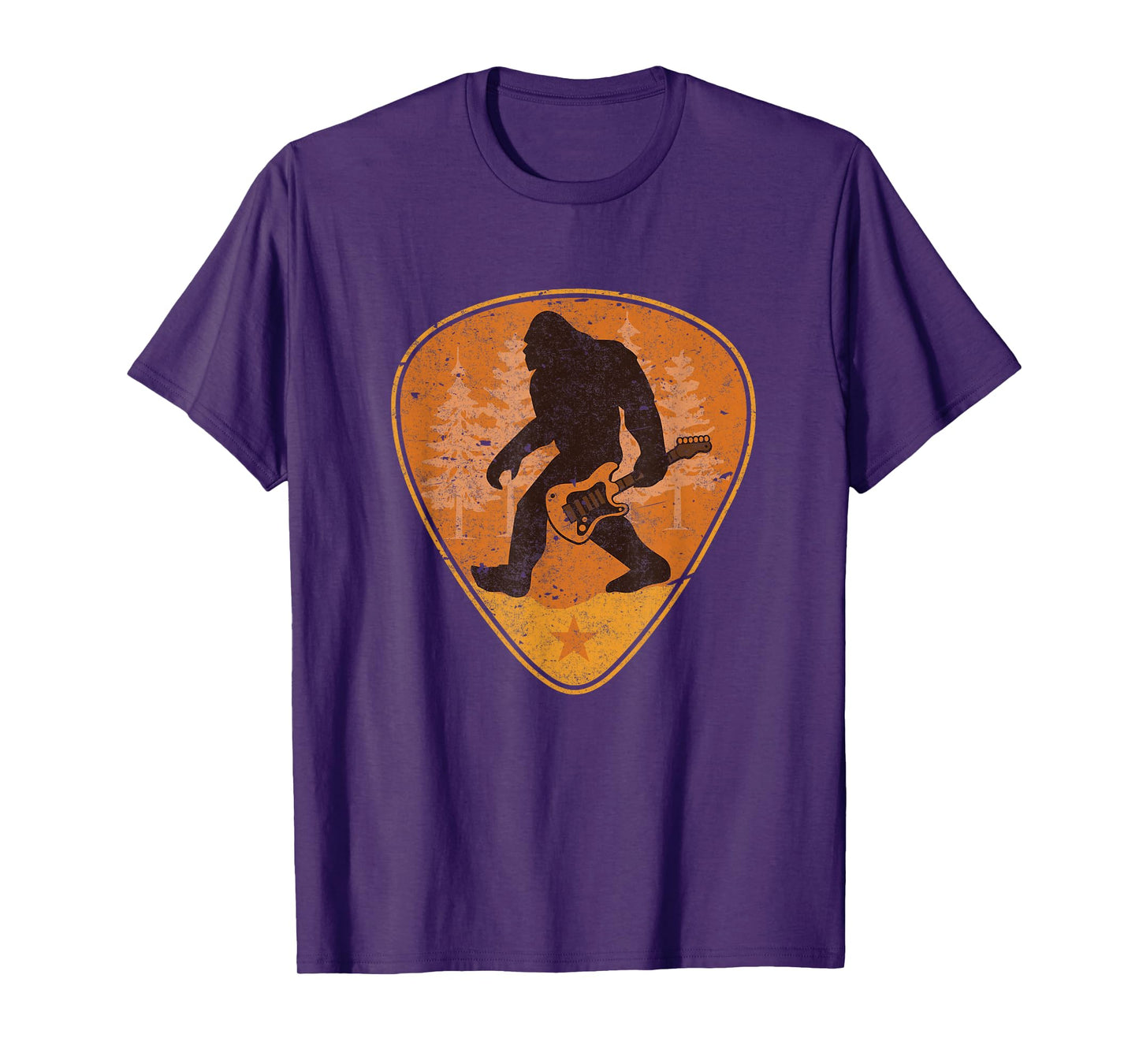 Bigfoot Guitar Sasquatch Yeti Shirt Guitarist Music Men Tee T-Shirt