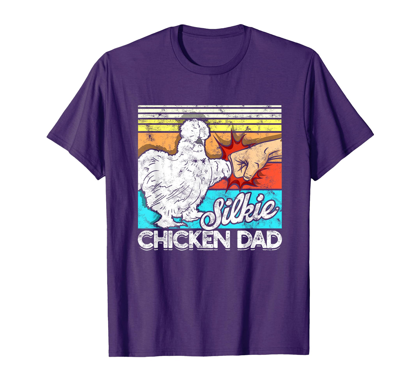 Retro Silkie Chicken Dad Farmer Silky Chickens T-Shirt
