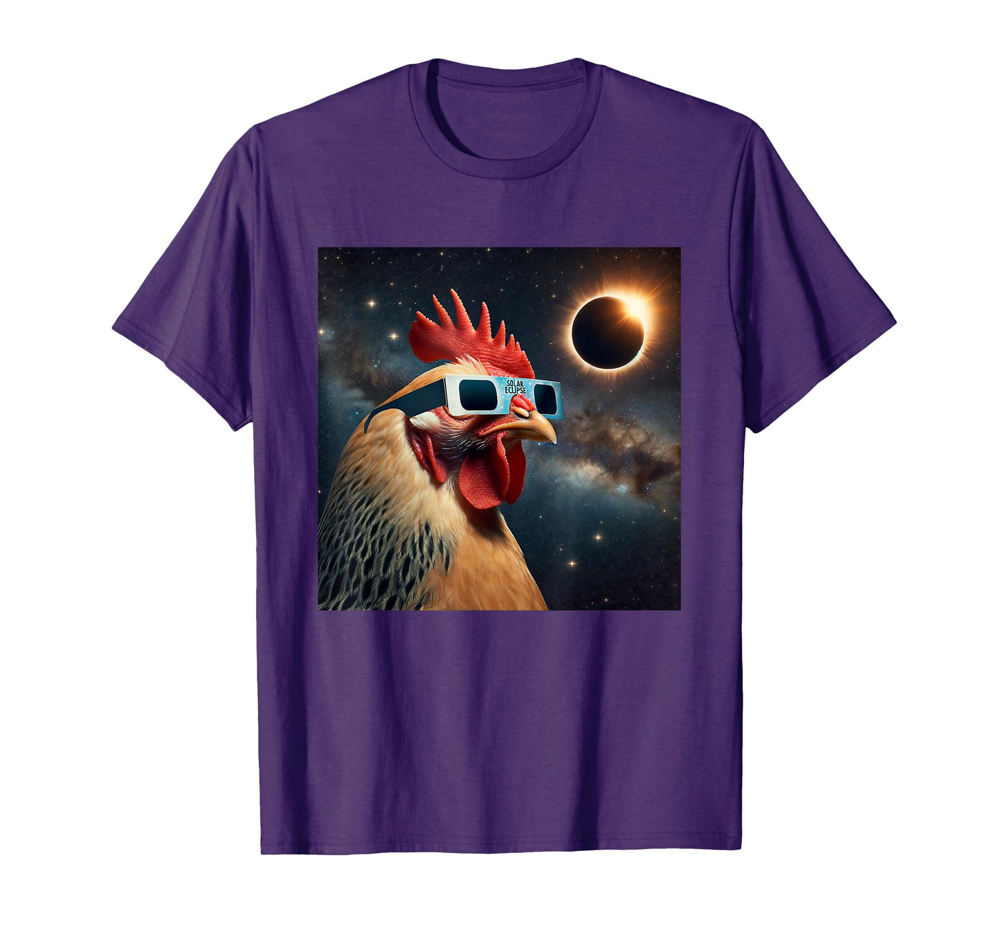 2024 Solar Eclipse Chicken Wearing Glasses Totality T-Shirt