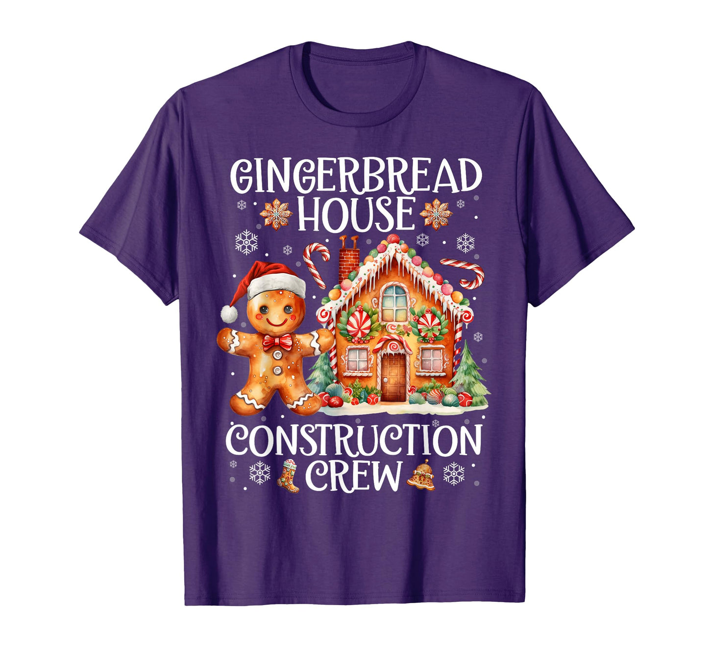 Gingerbread House Construction Crew Cookies Baking Christmas T-Shirt