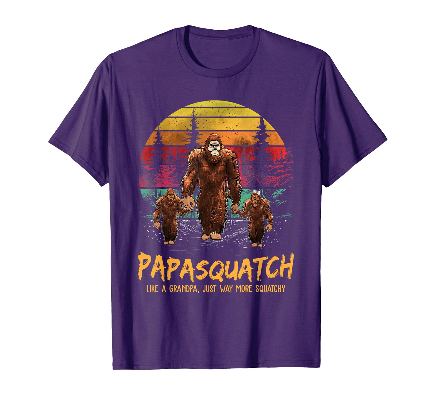 Retro Papa Squatch Like A Grandpa Funny Bigfoot Sasquatch T-Shirt