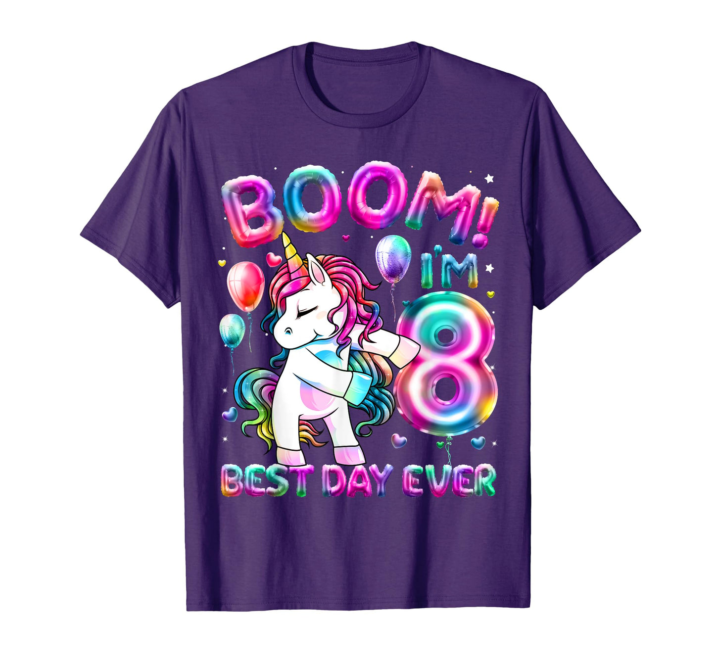 8 Years Old Flossing Unicorn Gifts 8th Birthday Girl Party T-Shirt