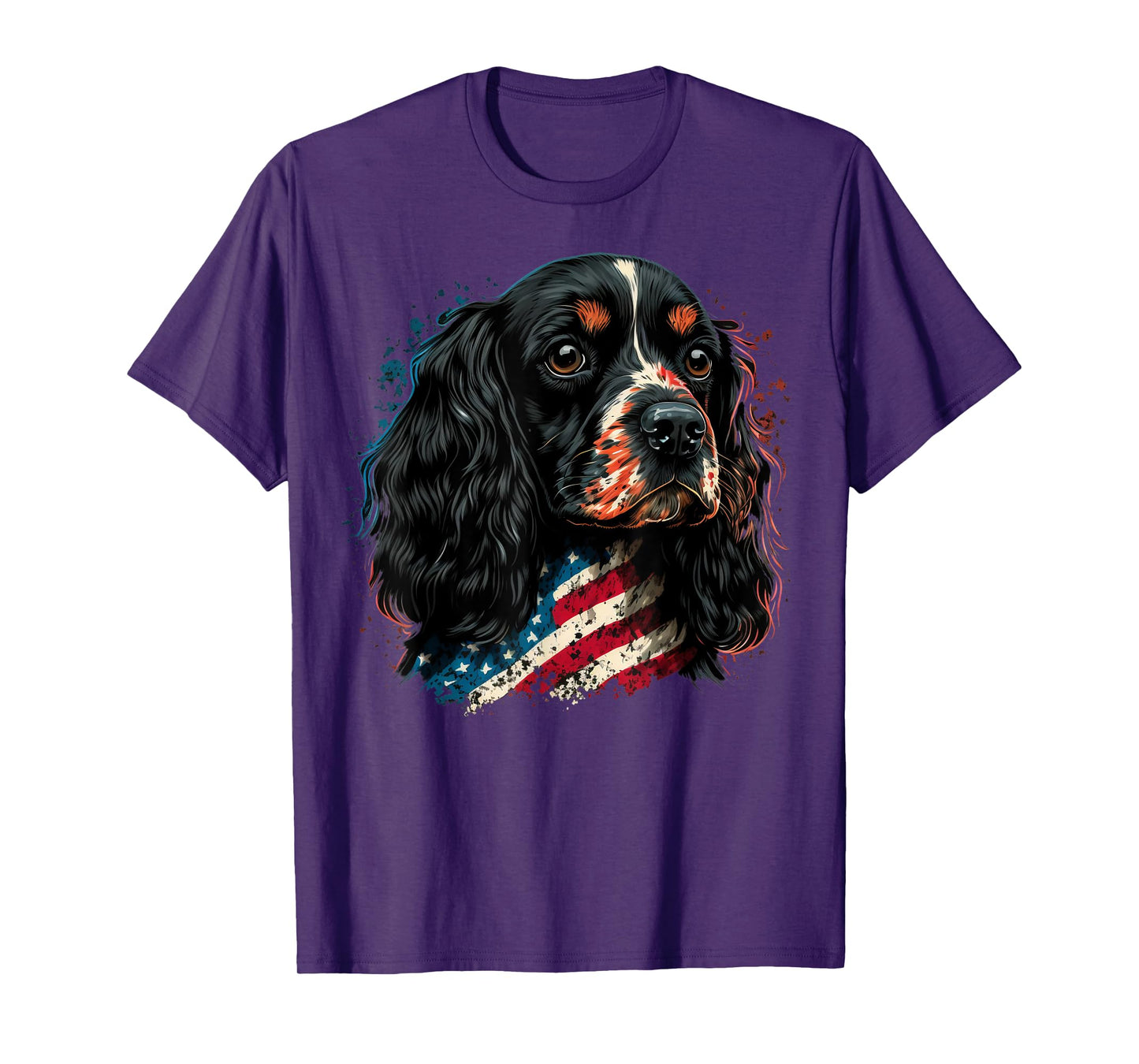 USA 4th Of July Cocker on Patriotic American Cocker Spaniel T-Shirt
