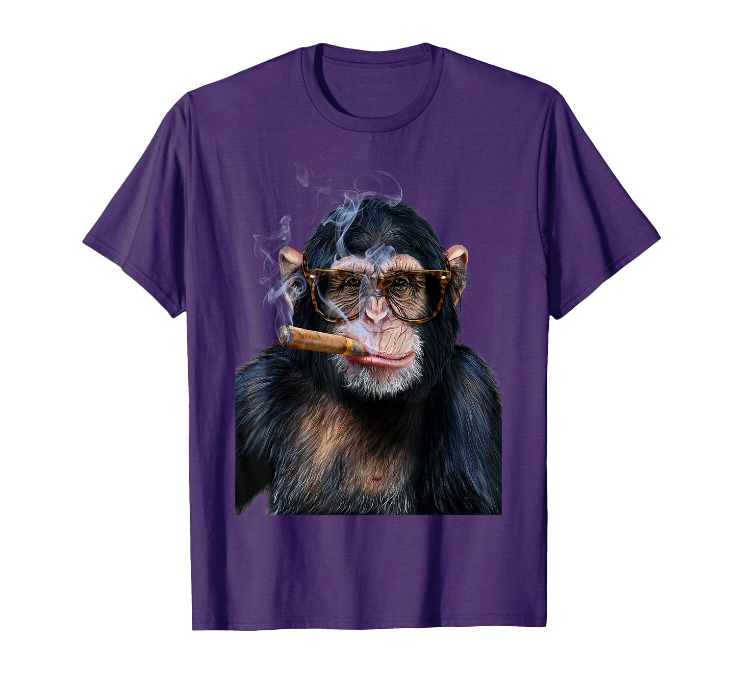 T-Shirt, Hip Chimpanzee w Cigar Puffing, Cool Monkey T-Shirt