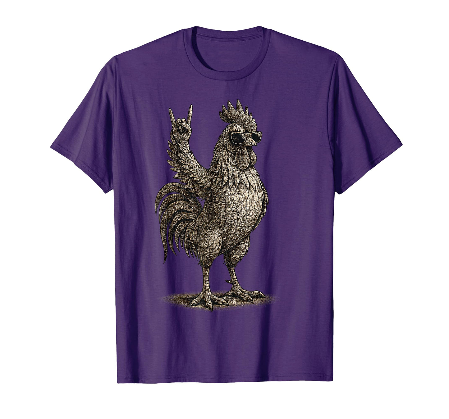 Retro Rooster Rock Music Funny Gifts Men Women Boy Girl Kid T-Shirt