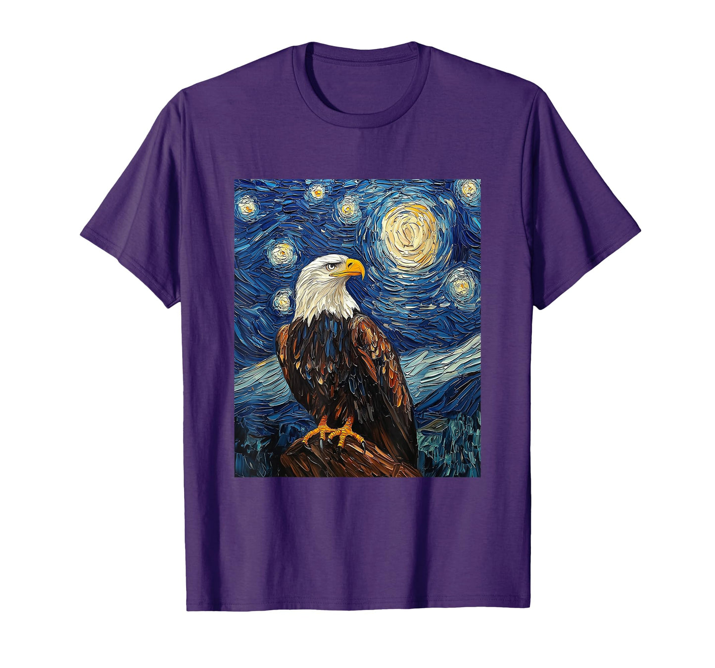 Bald Eagle Bird - Van Gogh Style - Starry Night T-Shirt