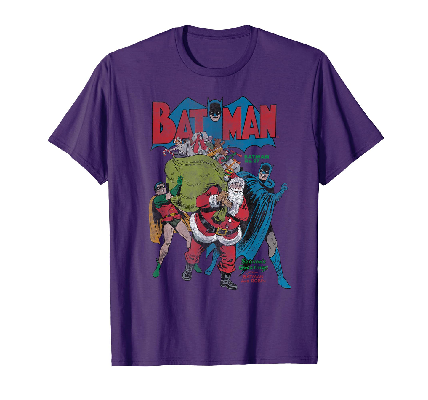 Batman Christmas Seasons Greetings T-Shirt