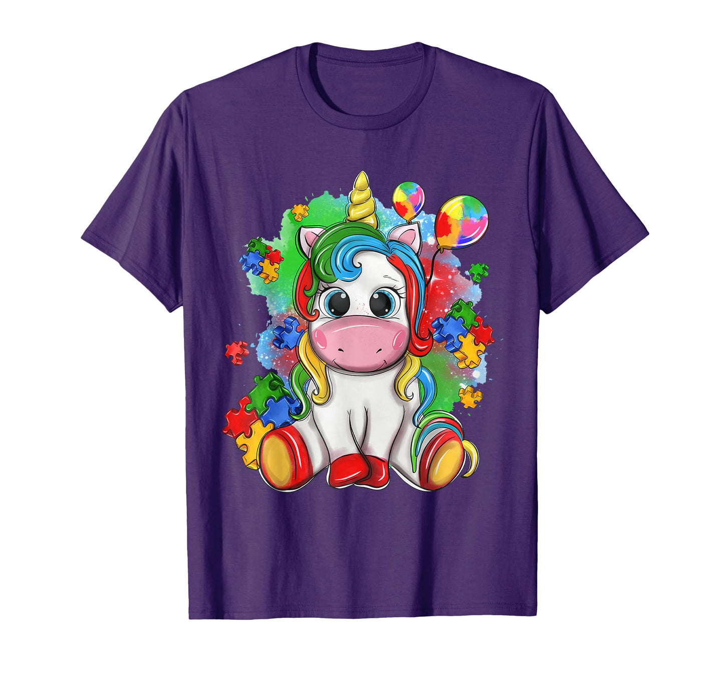 Girls Kids Autism Awareness Cute Unicorn Support Autistic T-Shirt