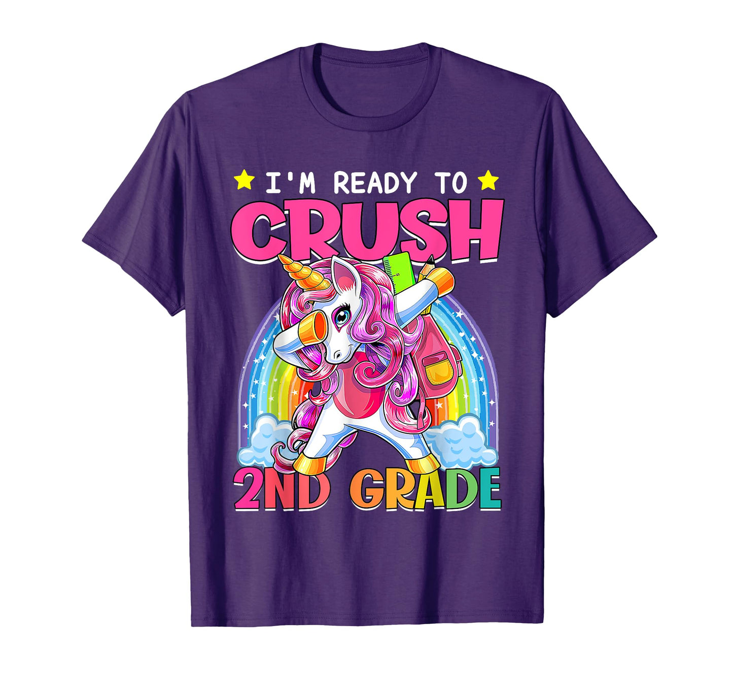 Back To School Unicorn I'm Ready To Crush 2nd Grade Girls T-Shirt
