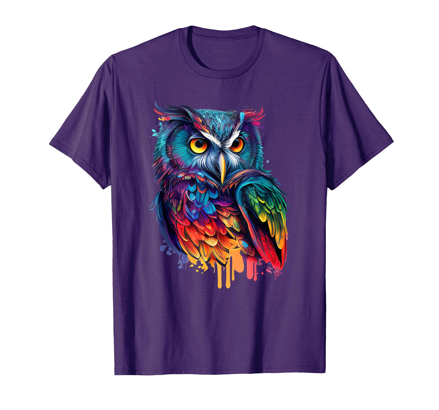 Cute Horned Owl Colorful Pop Art Bird Artwork For Owl Lovers T-Shirt