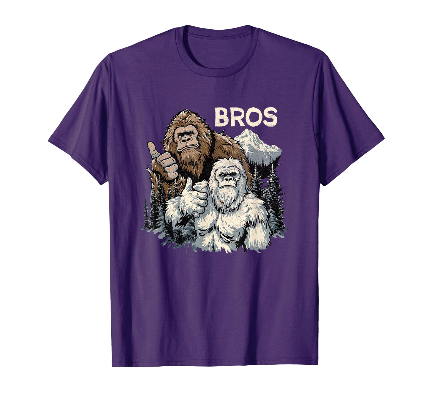 Funny Bros Bigfoot and Yeti Brothers Sasquatch Awesome Cool T-Shirt