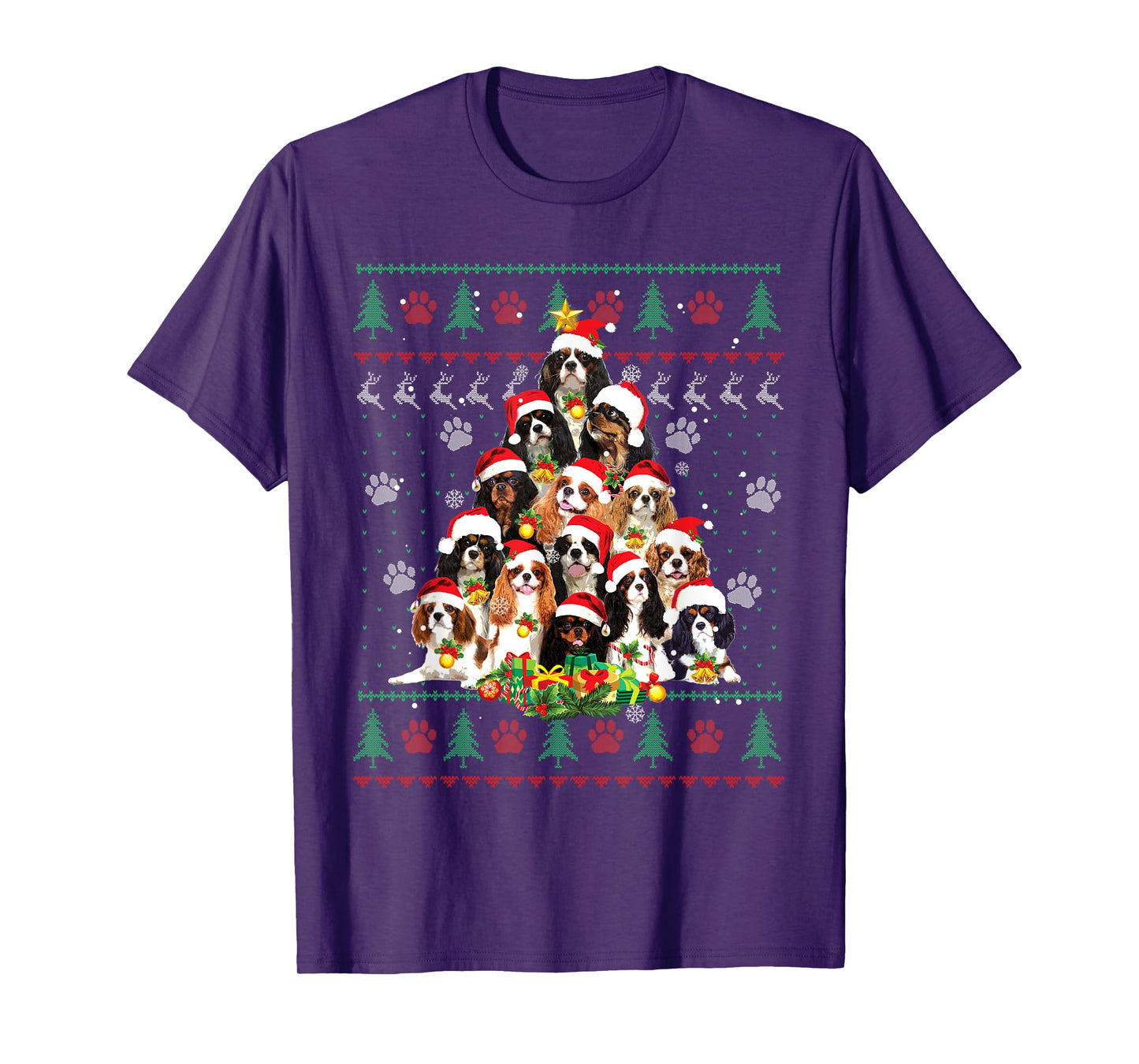 Cavalier King Charles Spaniel Christmas Tree Ugly Sweater T-Shirt