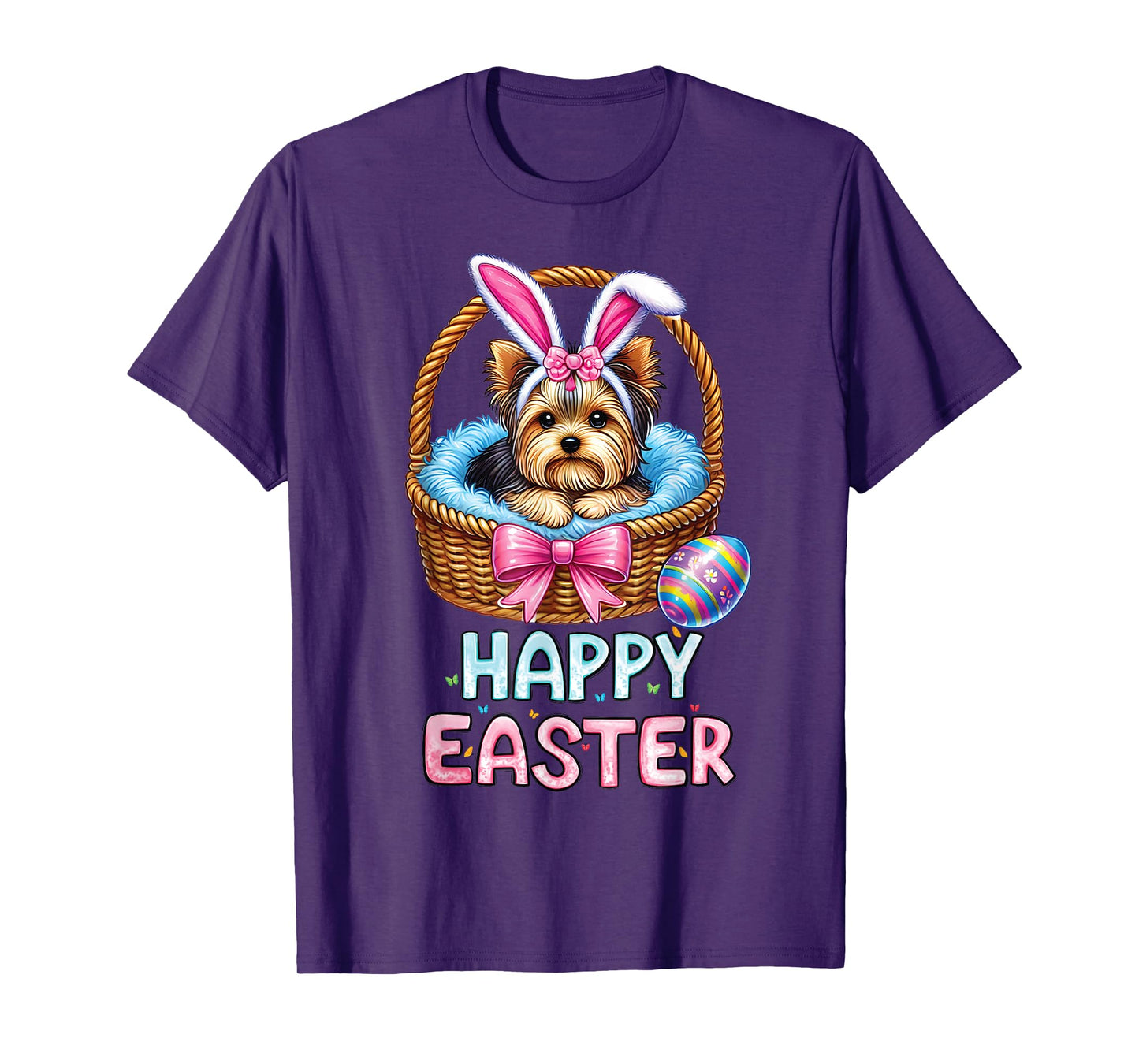 Happy Easter Yorkshire Terrier Dog Lovers Easter Bunny Women T-Shirt