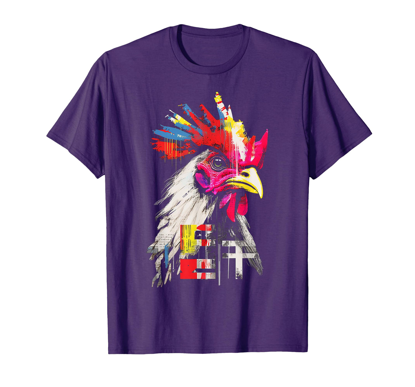 Chicken Colorful Text Drawing Animal Artwork Chicken T-Shirt