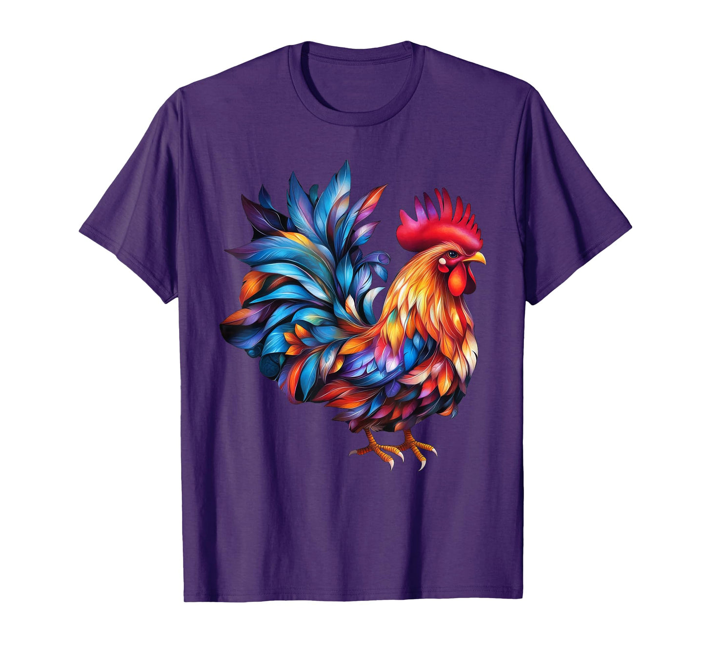 Colorful Rooster Chicken Art T-Shirt