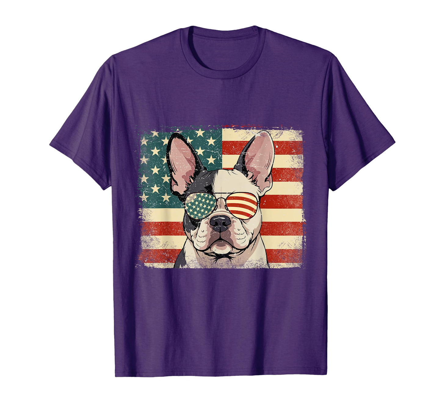 Patriotic French Bulldog Dog Lover USA Flag 4th Of July T-Shirt