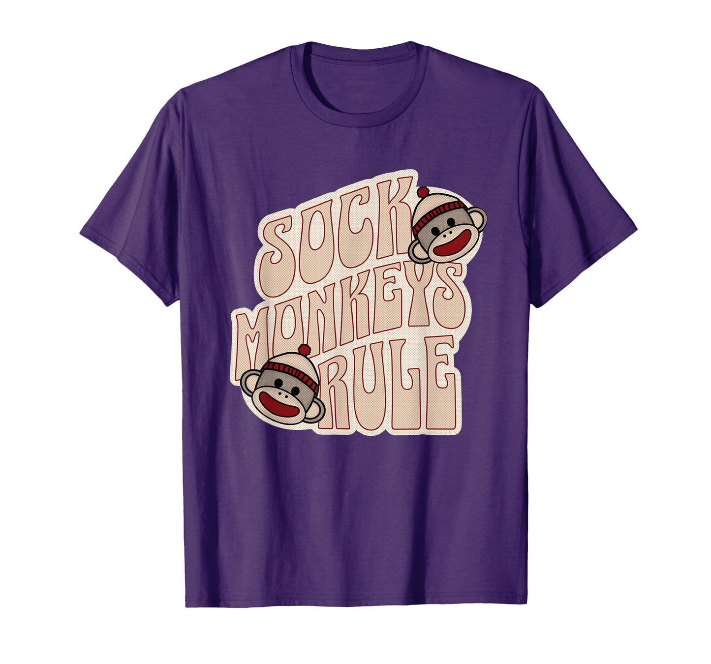 Sock Monkeys Rule Groovy Logo Vintage Sock Monkeys T-Shirt