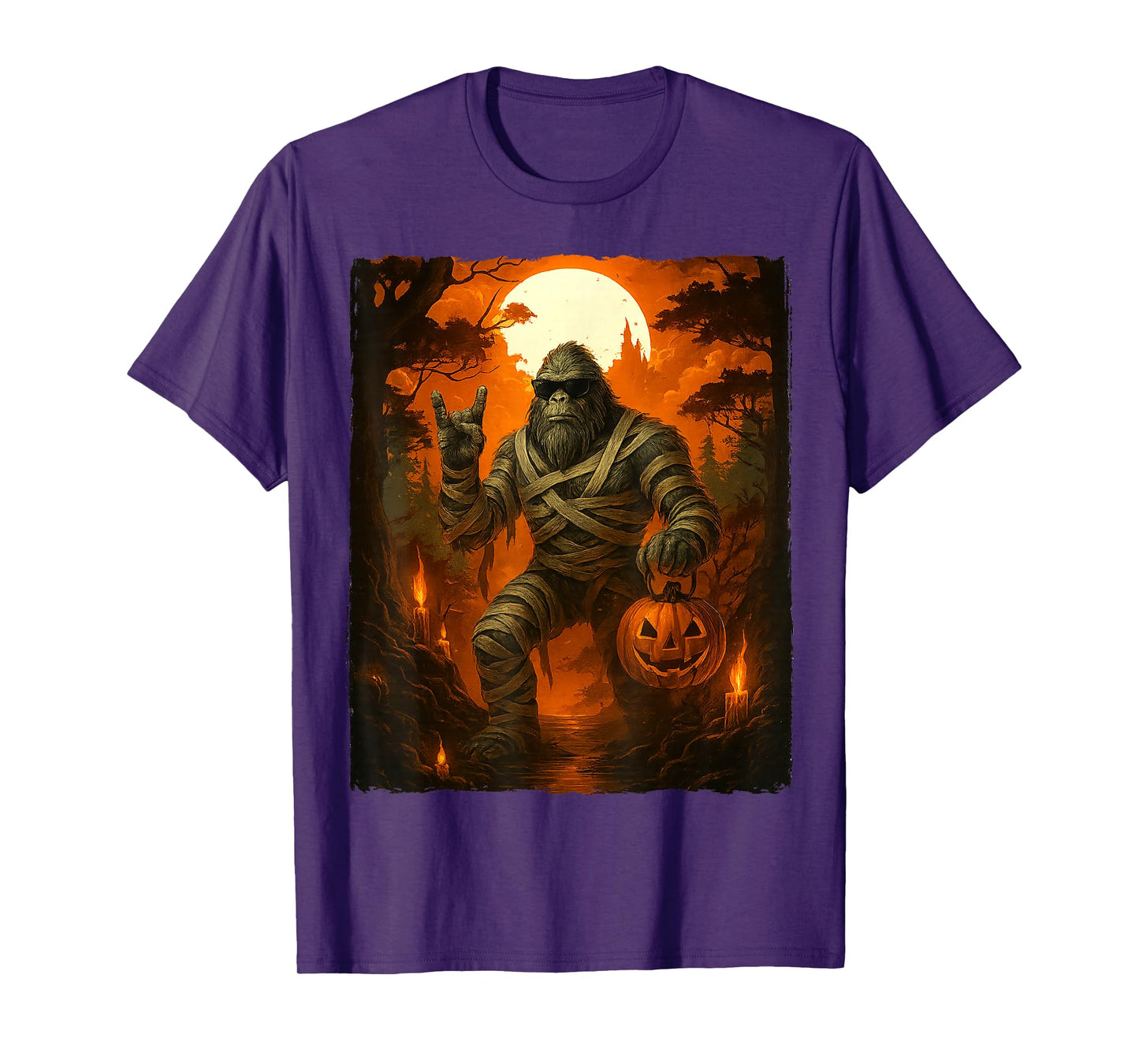 Funny Jack O lantern Mummy Bigfoot Halloween Costumes Mens T-Shirt