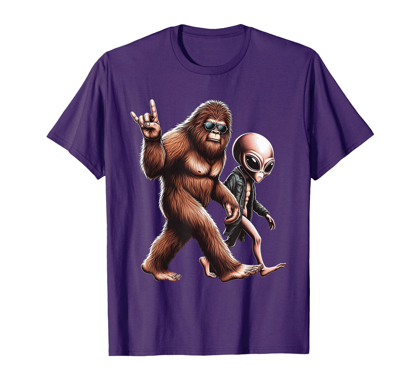 Bigfoot Sasquatch Rock And Roll Dads Funny BigFoot Aliens T-Shirt