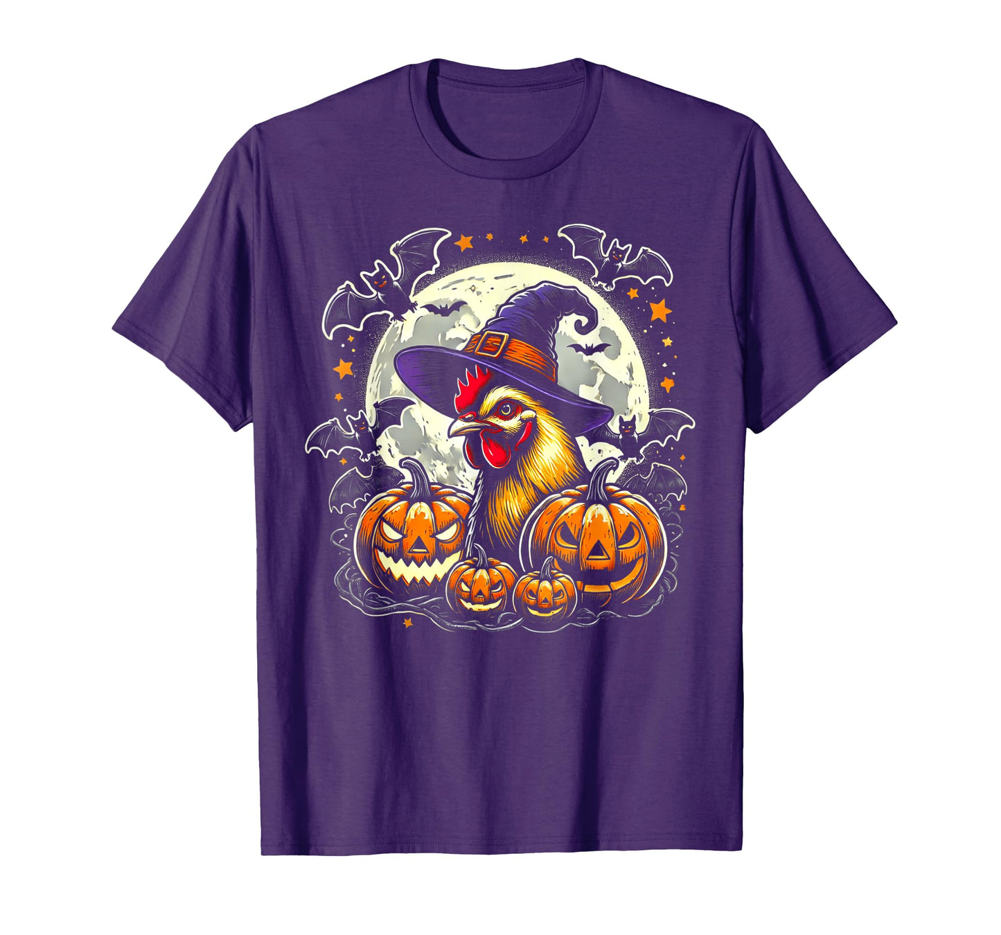 Chicken Halloween Witch Decor T-Shirt
