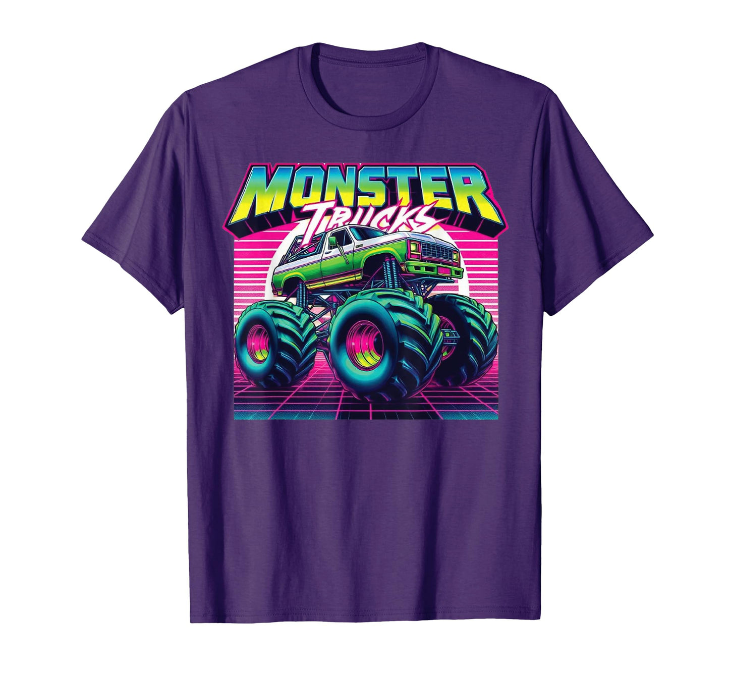 Monster Truck Birthday Party Retro Monster Trucks T-Shirt