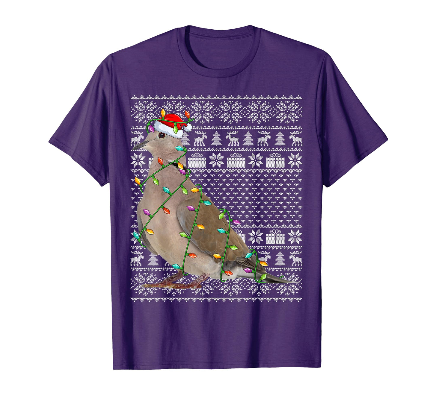 Mourning Dove Bird Lover Santa Ugly Mourning Dove Christmas T-Shirt