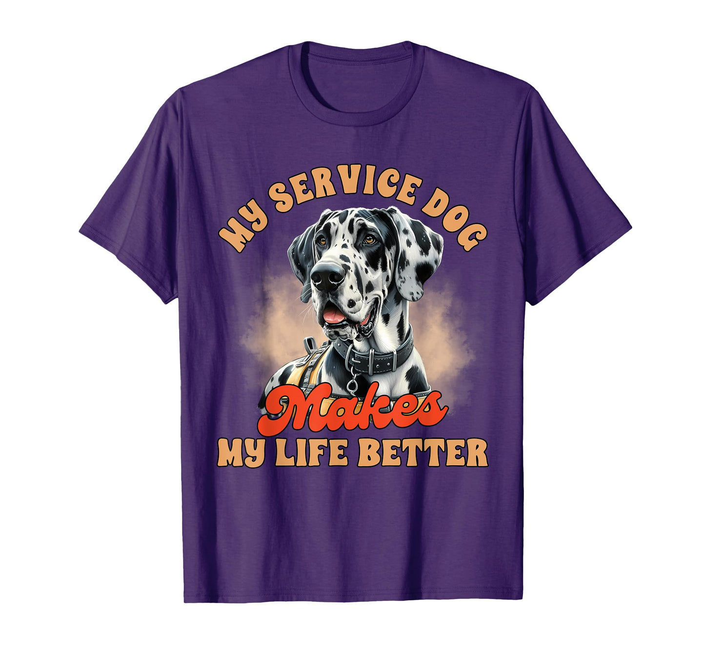 Service Dog Trainer Great Dane My Service Dog Makes My Life T-Shirt