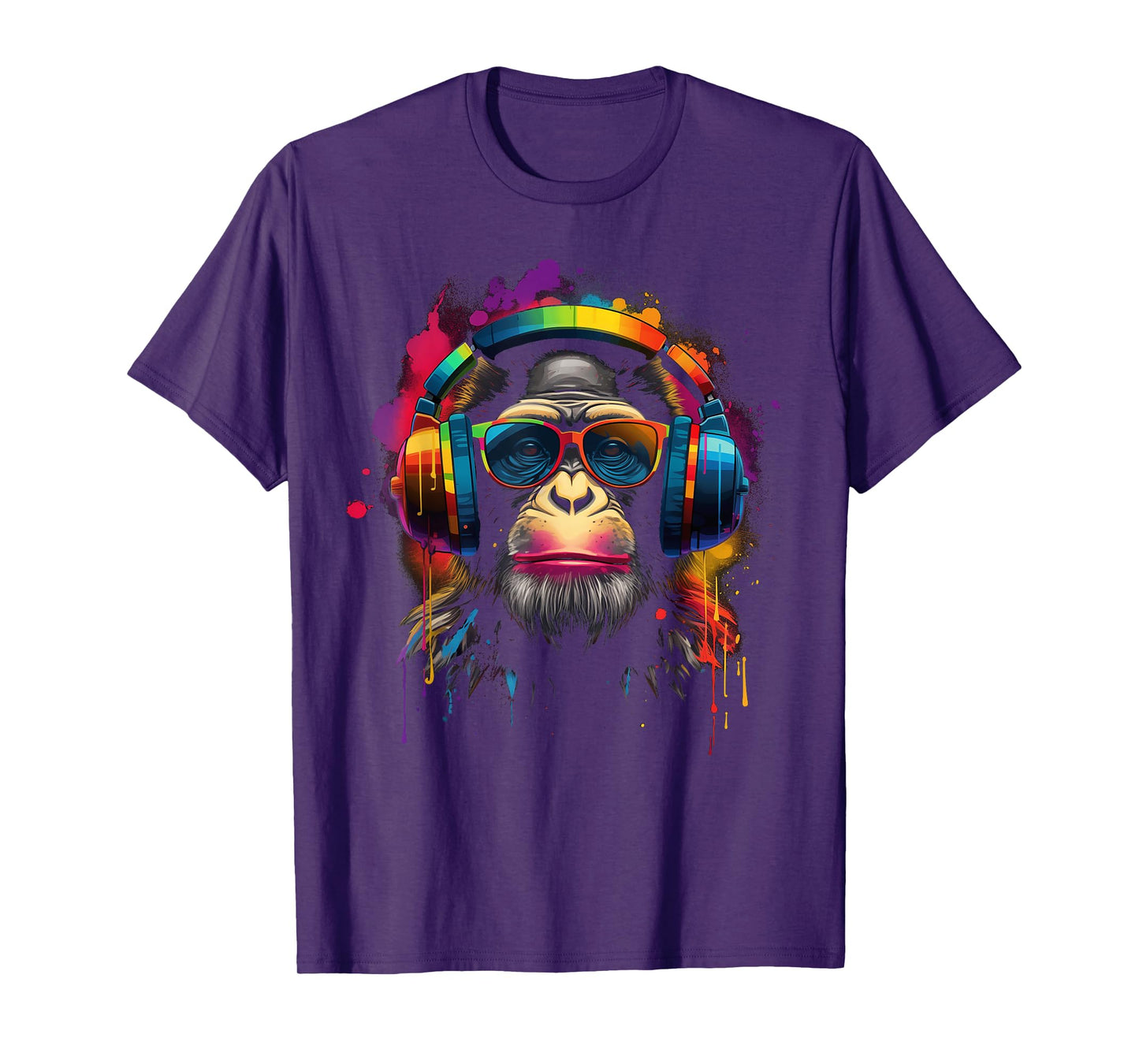 DJ Monkey with sunglasses and headphones funny DJ monkey T-Shirt
