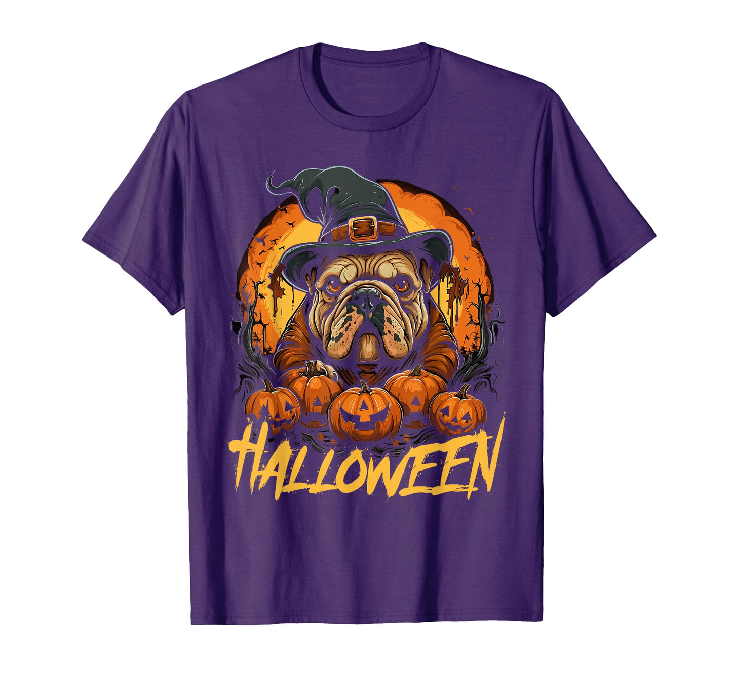 Cute Halloween English Bulldog Lover Mens Womens Childrens T-Shirt