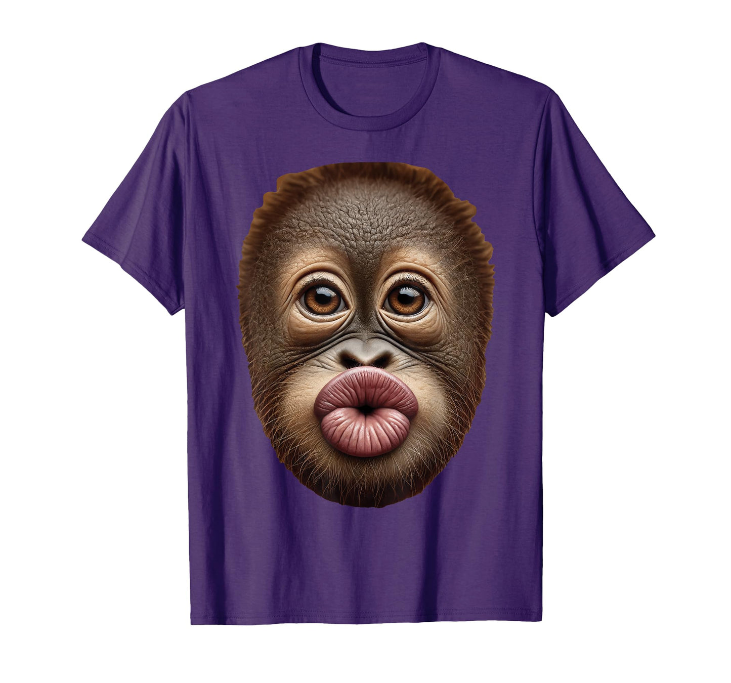 Baby Orangutan Ape Monkey Face Stomach Funny Cute Kiss Lips T-Shirt