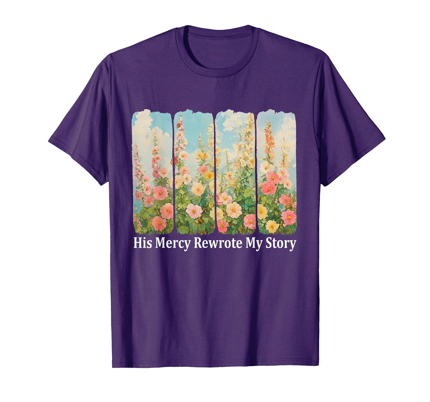 Christian Floral His Mercy Rewrote My Story Jesus Bible T-Shirt