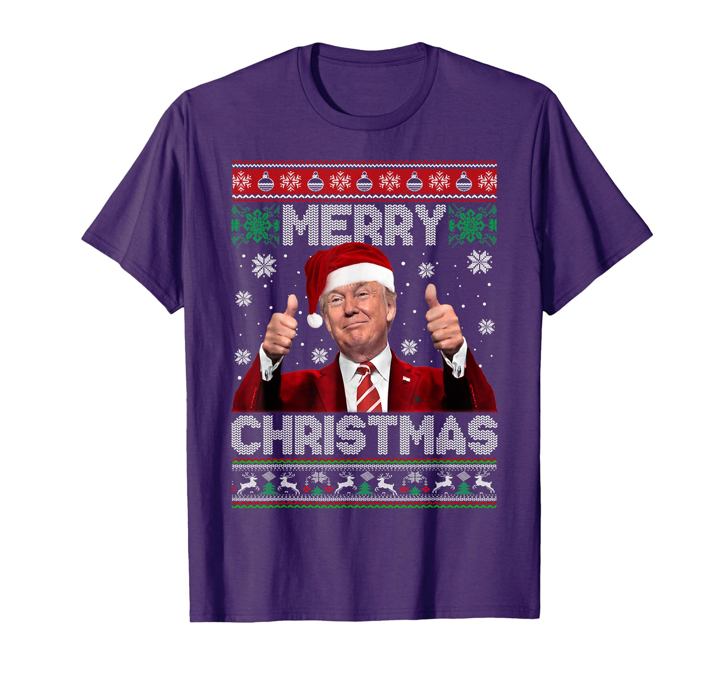 Merry Christmas Donald Trump Santa Family Xmas Ugly Sweater T-Shirt