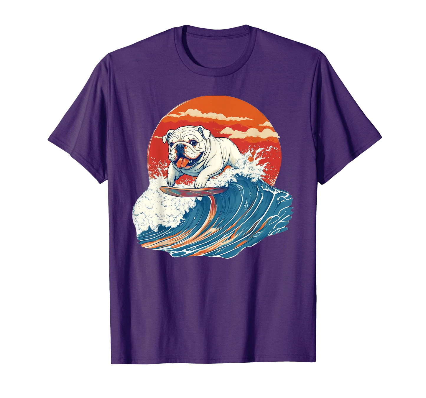English Bulldog Dog Surfing Surfer T-Shirt